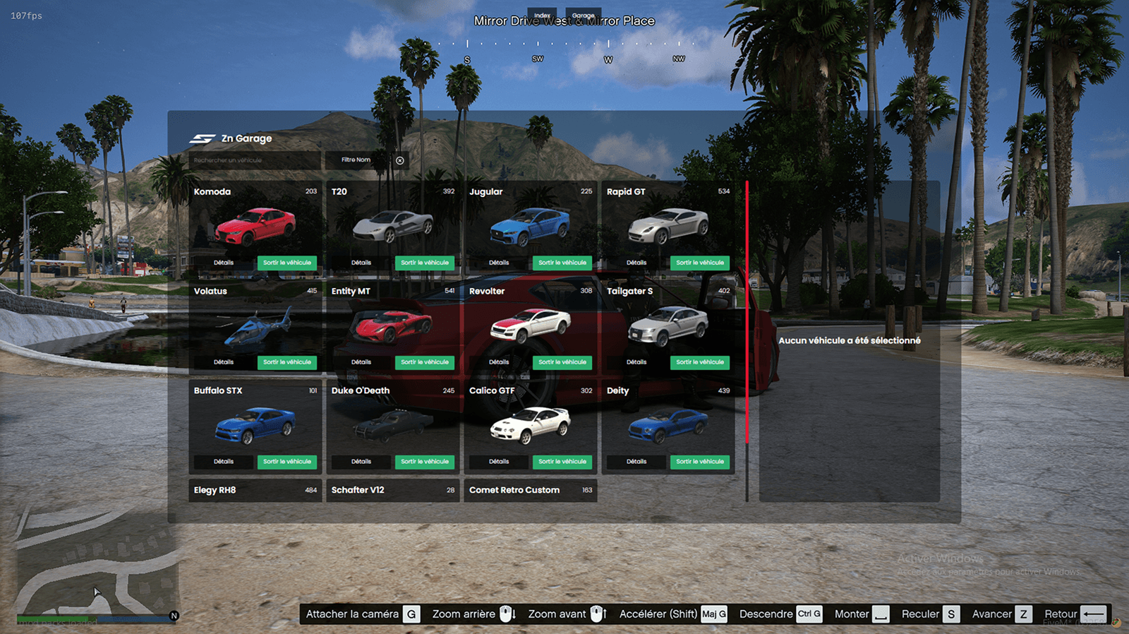 Interface garage FiveM